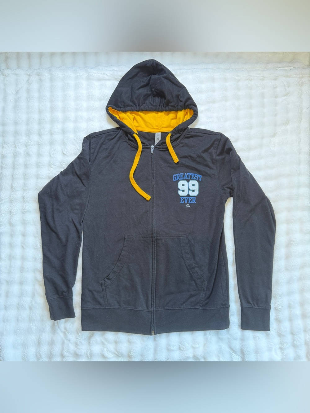 NEXT LEVEL APPAREL Youth Long Sleeve Black and Yellow Zip Hoodie Size XS